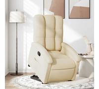vidaXL Sillón reclinable elevable de tela color crema