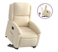 vidaXL Sillón reclinable elevable de tela color crema