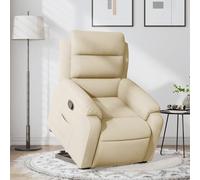 vidaXL Sillón reclinable elevable de tela color crema