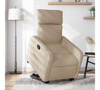 vidaXL Sillón reclinable elevable de tela color crema