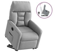 vidaXL Sillón reclinable elevable de tela gris claro