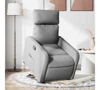 vidaXL Sillón reclinable elevable de tela gris claro