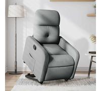 vidaXL Sillón reclinable elevable de tela gris claro