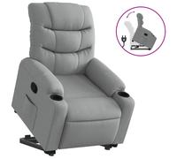 vidaXL Sillón reclinable elevable de tela gris claro