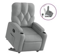 vidaXL Sillón reclinable elevable de tela gris claro