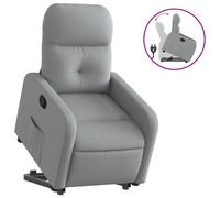 vidaXL Sillón reclinable elevable de tela gris claro