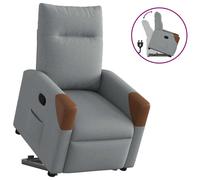 vidaXL Sillón reclinable elevable de tela gris claro