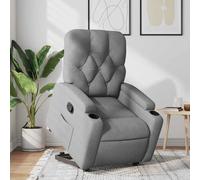 vidaXL Sillón reclinable elevable de tela gris claro