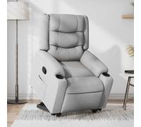 vidaXL Sillón reclinable elevable de tela gris claro