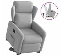vidaXL Sillón reclinable elevable de tela gris nube