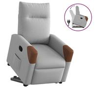 vidaXL Sillón reclinable elevable de tela gris nube