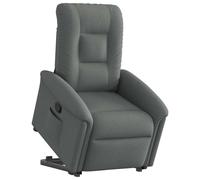 vidaXL Sillón reclinable elevable de tela gris oscuro