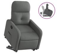 vidaXL Sillón reclinable elevable de tela gris oscuro