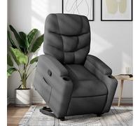 vidaXL Sillón reclinable elevable de tela gris oscuro
