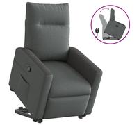 vidaXL Sillón reclinable elevable de tela gris oscuro