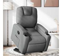 vidaXL Sillón reclinable elevable – Asiento ajustable, respaldo y reposabrazos – Tela gris oscuro