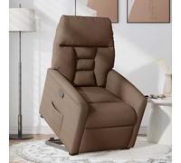 vidaXL Sillón reclinable elevable de tela marrón