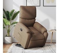 vidaXL Sillón reclinable elevable de tela marrón