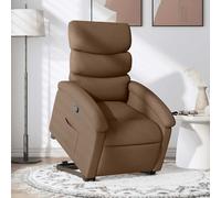 vidaXL Sillón reclinable elevable de tela marrón