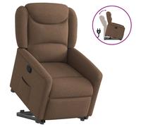 vidaXL Sillón reclinable elevable de tela marrón