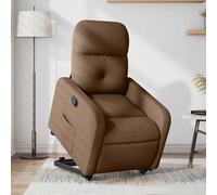 vidaXL Sillón reclinable elevable de tela marrón