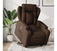 vidaXL Sillón reclinable elevable con reposabrazos y asiento ajustable – Tela marrón