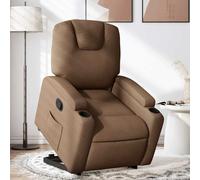 vidaXL Sillón reclinable elevable de tela marrón