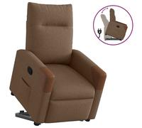 vidaXL Sillón reclinable elevable de tela marrón