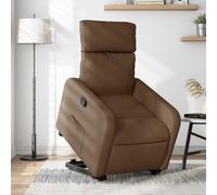 Vidaxl Sillón Reclinable Elevable Tela Gris Claro, Gris Oscuro, Negro - Sillón para Personas Mayores - Silla de Descanso con Reposapiés y Respaldo Ajustables Brown