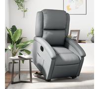 vidaXL Sillón reclinable elevable eléctrico de cuero sintético gris
