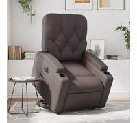 vidaXL Sillón reclinable elevable eléctrico de cuero sintético marrón