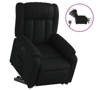 Vidaxl sillón reclinable elevable eléctrico de cuero sintético negro