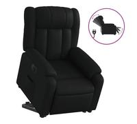 vidaXL Sillón reclinable elevable eléctrico de cuero sintético negro