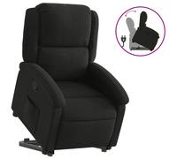 Vidaxl sillón reclinable elevable tela negro