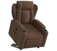 vidaXL Sillón reclinable elevable con reposabrazos y asiento ajustable – Tela marrón