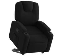 vidaXL Sillón Reclinable Elevable, Silla con Respaldo Reposabrazos, Sillón de Relax Descanso, Asiento Ajustable para Ancianos, Tela Negro