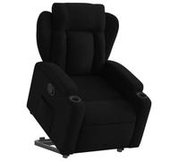 vidaXL Sillón Reclinable Elevable, Silla con Respaldo Reposabrazos, Sillón de Relax Descanso, Asiento Ajustable para Ancianos, Tela Negro