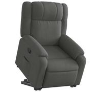 vidaXL Sillón Reclinable Elevable, Silla con Respaldo Reposabrazos, Sillón Orejero de Relax Descanso TV, Asiento Ajustable, Tela Gris Oscuro