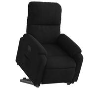 vidaXL Sillón Reclinable Elevable Orejero – Asiento para personas mayores, Tela microfibra Negro