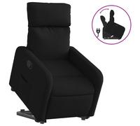 Vidaxl Sillón Reclinable Elevable Tela Gris Claro, Gris Oscuro, Negro - Sillón para Personas Mayores - Silla de Descanso con Reposapiés y Respaldo Ajustables Black