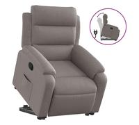 vidaXL Sillón reclinable elevable de tela gris taupe