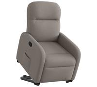 vidaXL Sillón reclinable elevable tela gris taupe