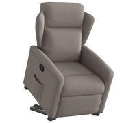 vidaXL Sillón reclinable elevable tela gris taupe