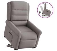 vidaXL Sillón reclinable elevable tela gris taupe