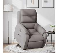 vidaXL Sillón reclinable elevable de tela gris taupe