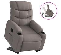 Vidaxl sillón reclinable elevable tela gris taupe