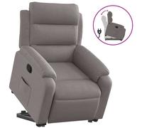 vidaXL Sillón reclinable elevable tela gris taupe