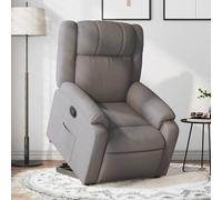 vidaXL Sillón reclinable elevable tela gris taupe
