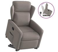 vidaXL Sillón reclinable elevable tela gris taupe
