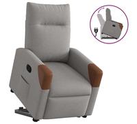 vidaXL Sillón reclinable elevable tela gris taupe